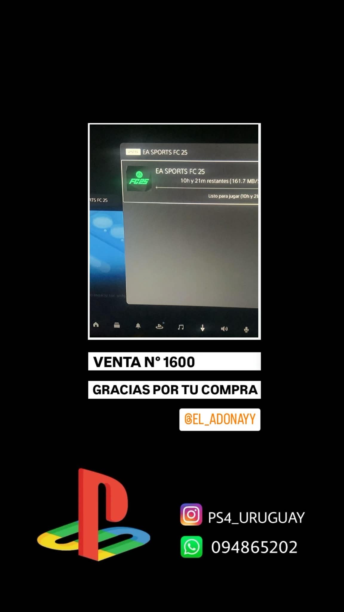 Comprobante de compra PS4Uruguay