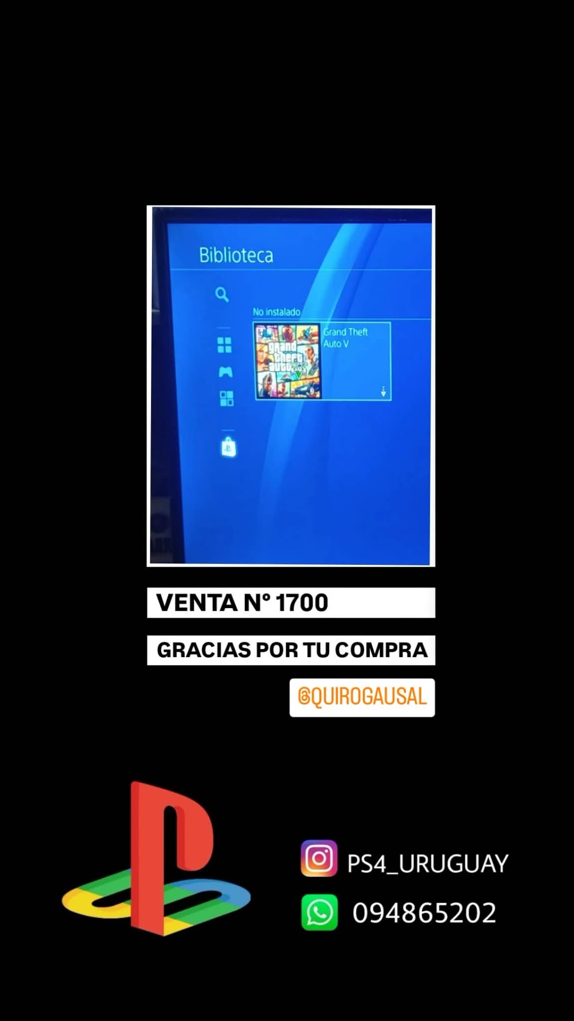 Comprobante de compra PS4Uruguay