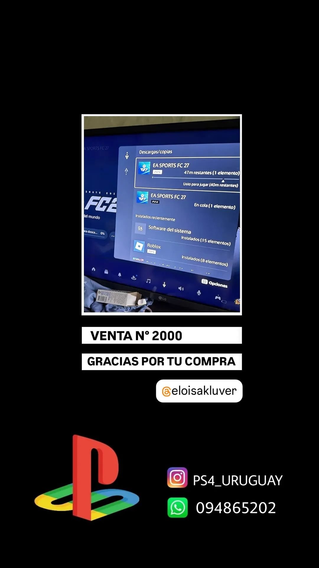 Comprobante de compra PS4Uruguay