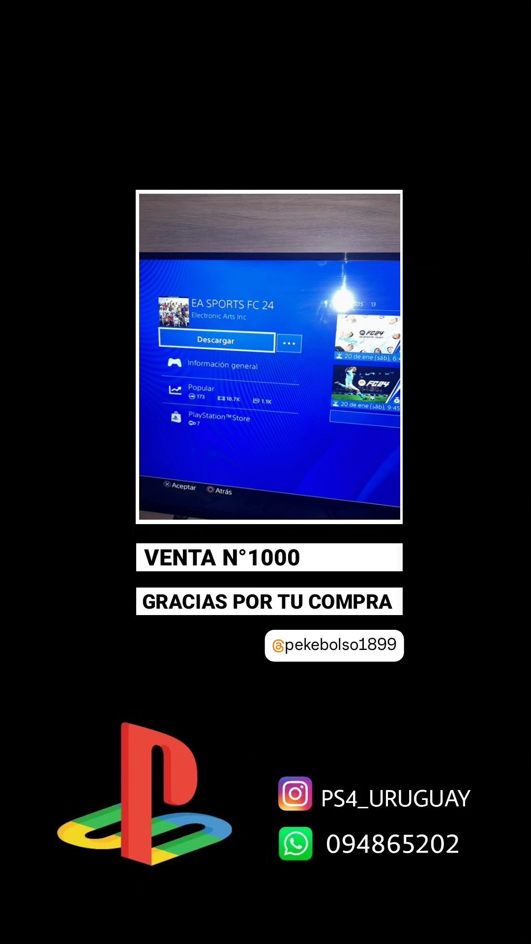 Comprobante de compra PS4Uruguay