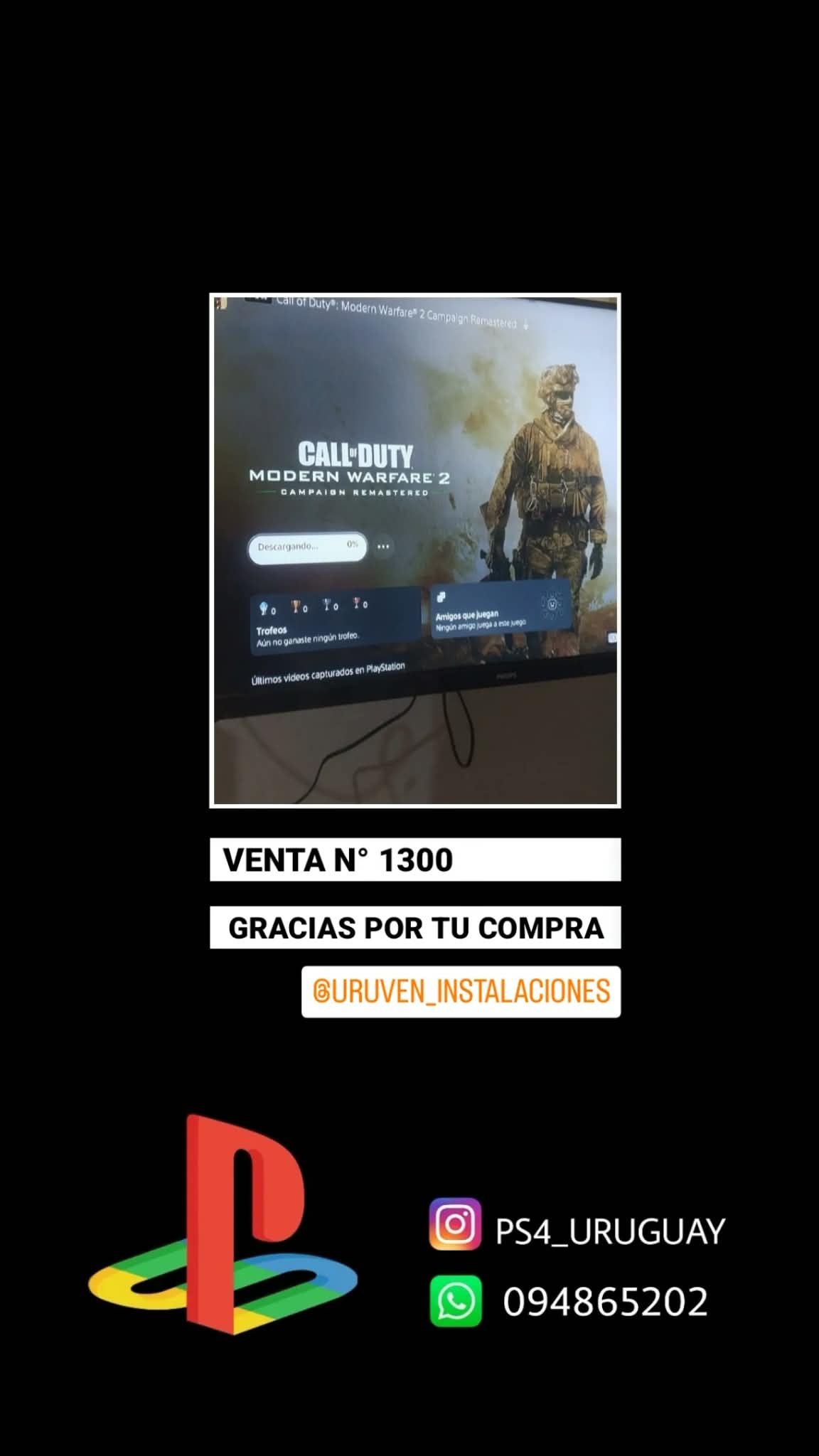 Comprobante de compra PS4Uruguay